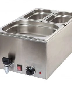 Food Holding And Warming Genware 172-1020 Bain Marie 1/1 With Tap 1.2Kw