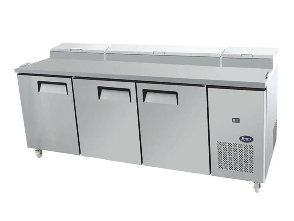 Atosa MPF8203GR Three Door Pizza Prep Table Refrigeration 1 Atosa MPF8203GR Three Door Pizza Prep Table Refrigeration