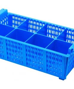Genware CB8 8 Compart Cutlery Basket (Blue)430X210X155mm