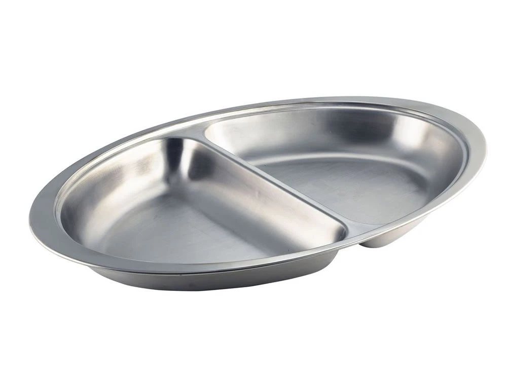Genware 12562 S/St.2 Div. Oval Veg Dish 14" Table Service 1 Genware 12562 S/St.2 Div. Oval Veg Dish 14" Table Service