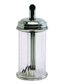 Genware 180-22 Clear Plastic Sugar Pourer With S/St.Top