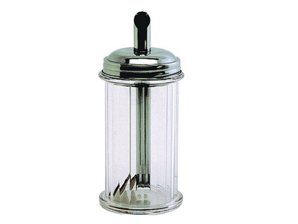 Genware 180-22 Clear Plastic Sugar Pourer With S/St.Top 1 Genware 180-22 Clear Plastic Sugar Pourer With S/St.Top