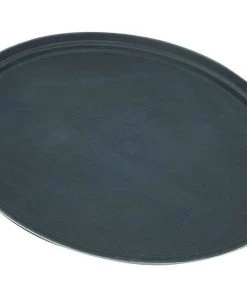 Food Service Trays Genware 3100GR-004 Tray Gengrip Fibreglass Oval 31" Black