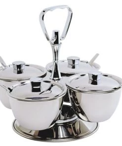 Table Service Genware 8053-4 S/St.Revolving Relish Server 4-Way (66277)