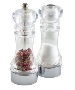 Genware 9103 Acrylic Pepper Mill & Salt Shaker Set