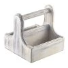 Genware DWTC-SW Small White Wooden Table Caddy Table Service