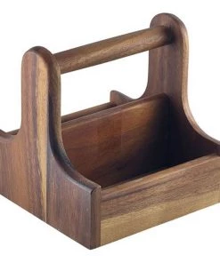 Genware DWTC-S Small Dark Wood Table Caddy Table Service