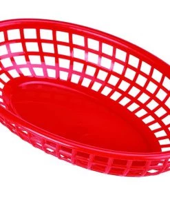 Genware FFB23-R Fast Food Basket Red 23.5 X 15.4cm - Pack Of 6