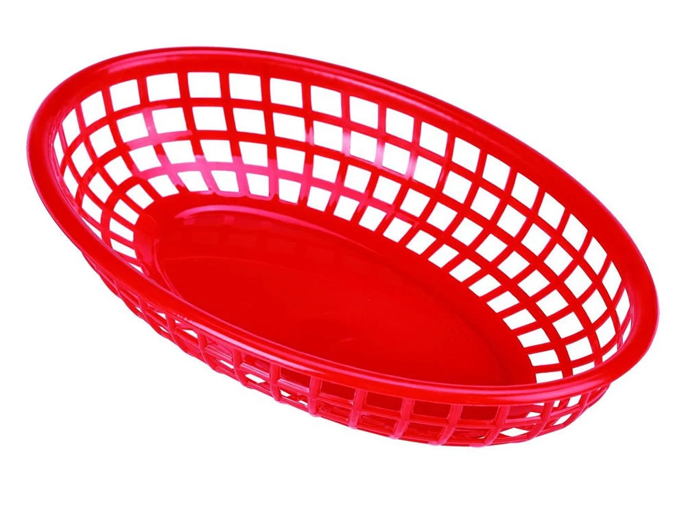 Genware FFB23-R Fast Food Basket Red 23.5 X 15.4cm - Pack Of 6 1 Genware FFB23-R Fast Food Basket Red 23.5 X 15.4cm - Pack Of 6
