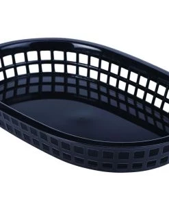 Genware FFB27-B Fast Food Basket Black 27.5 X 17.5cm - Pack Of 6