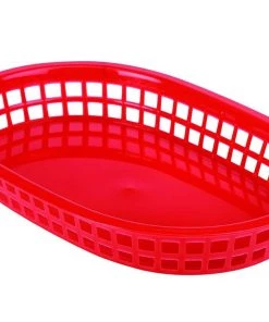 Genware FFB27-R Fast Food Basket Red 27.5 X 17.5cm - Pack Of 6 Table Service