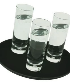 Genware GG1400BLK Gengrip 14" Round Non-Slip Tray Black Food Service Trays