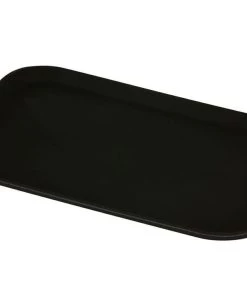 Genware GG1520BLK Gengrip 15" X 20" Rect. Non-Slip Tray Black
