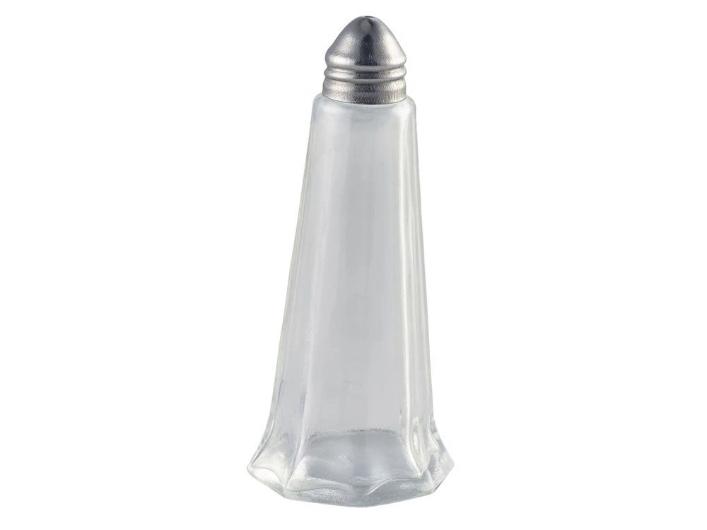Table Service Genware KC001 Glass Lighthouse Salt Shaker Silver Top 1 Table Service Genware KC001 Glass Lighthouse Salt Shaker Silver Top
