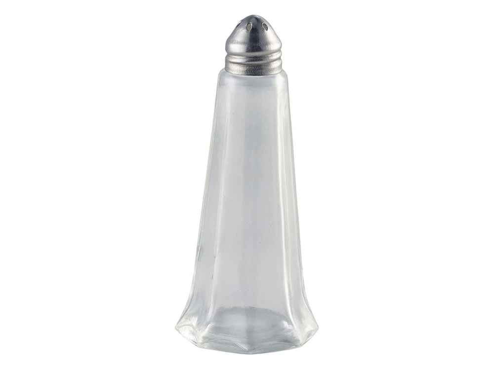 Genware KC002 Glass Lighthouse Pepper Shaker Silver Top 1 Genware KC002 Glass Lighthouse Pepper Shaker Silver Top