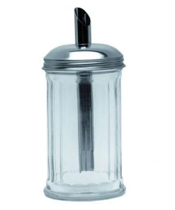 Genware KC003 Sugar Pourer Clear Glass Base S/St.Tube Top Table Service