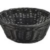 Table Service Genware PWB-21BK Black Round Polywicker Basket 21Dia X 8cm