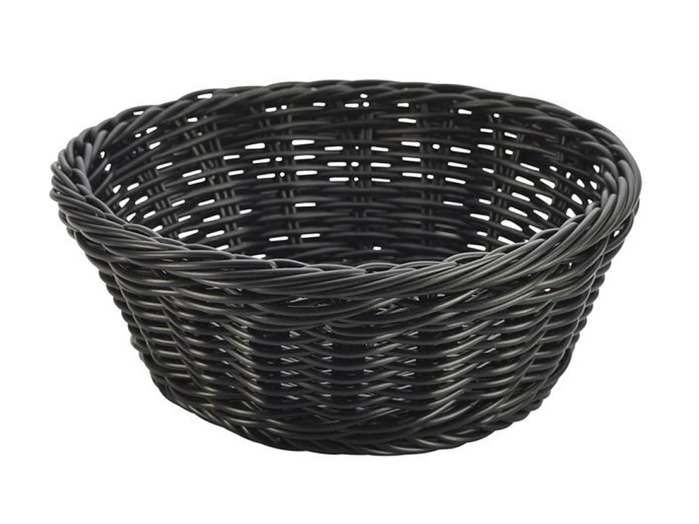 Table Service Genware PWB-21BK Black Round Polywicker Basket 21Dia X 8cm 1 Table Service Genware PWB-21BK Black Round Polywicker Basket 21Dia X 8cm