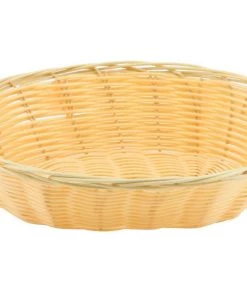 Genware PWB-9OV Oval Polywicker Basket 9"X6"X2.25" - Pack Of 12 Table Service