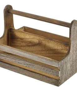 Genware RWTC Rustic Wooden Table Caddy