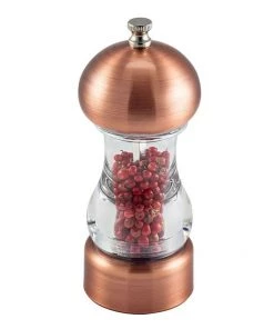 Genware SPGRC14AC Antique Copper & Acrylic Salt/Pepper Grinder 14cm Table Service
