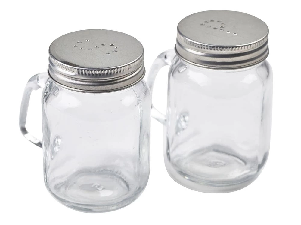 Table Service Genware SPMAS Mason Jar Salt & Pepper Shaker Set 1 Table Service Genware SPMAS Mason Jar Salt & Pepper Shaker Set