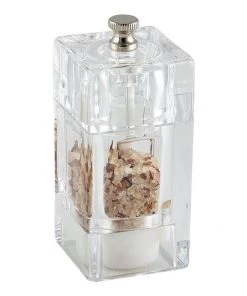 Genware SPSQ10 Square Salt/Pepper Grinder Acrylic 10cm