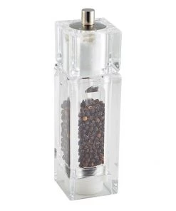 Genware SPSQCOM Square Combo Pepper Grinder/Salt Shaker Acrylic