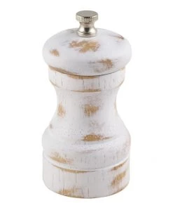 Table Service Genware SPWD10W White Wash Salt/Pepper Grinder 10cm
