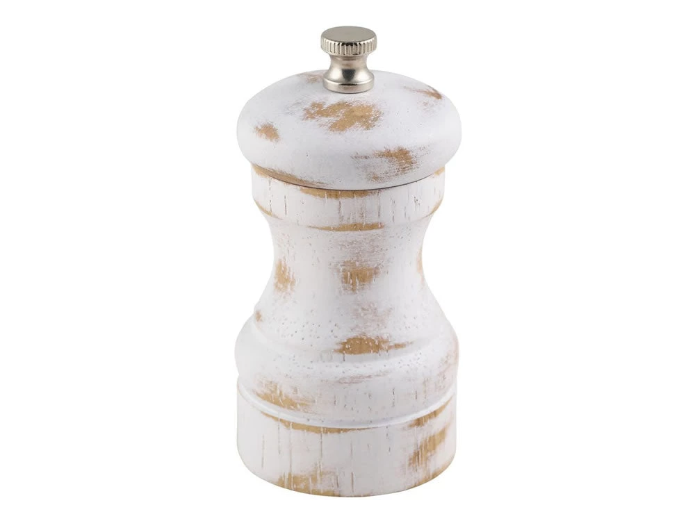 Table Service Genware SPWD10W White Wash Salt/Pepper Grinder 10cm 1 Table Service Genware SPWD10W White Wash Salt/Pepper Grinder 10cm