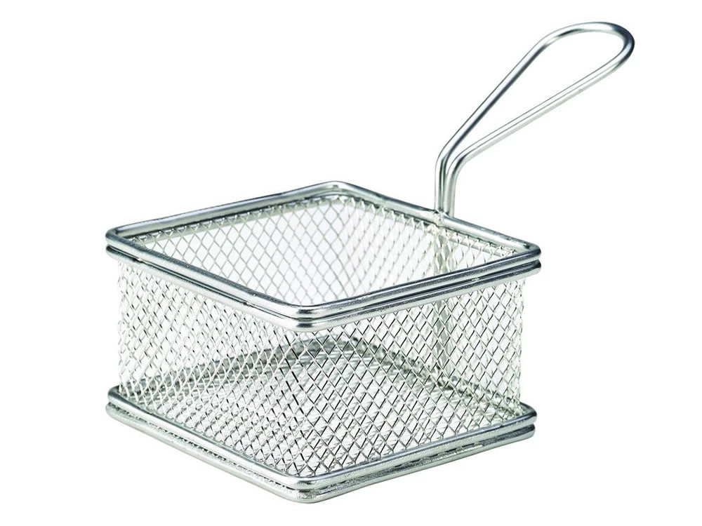 Genware SVB10 Serving Fry Basket Square 9.5X9.5X6cm Table Service 1 Genware SVB10 Serving Fry Basket Square 9.5X9.5X6cm Table Service