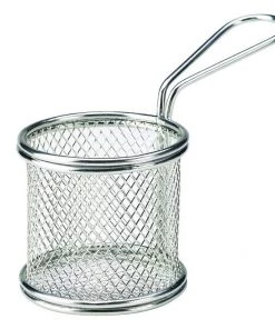 Table Service Genware SVBR08 Serving Fry Basket Round 8X7.5cm