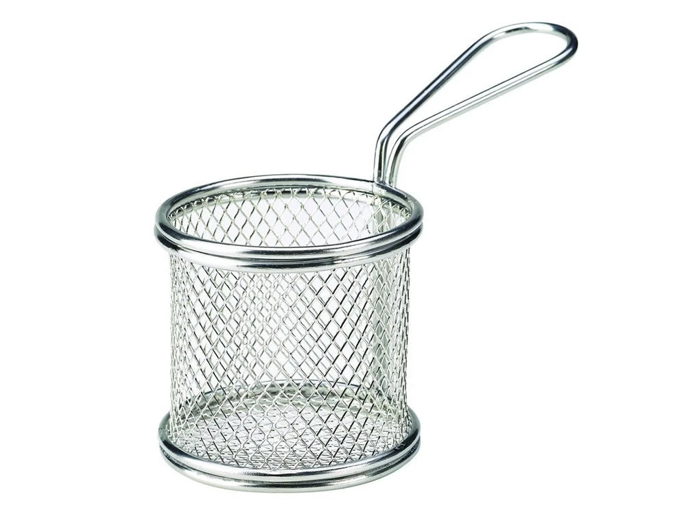 Table Service Genware SVBR08 Serving Fry Basket Round 8X7.5cm 1 Table Service Genware SVBR08 Serving Fry Basket Round 8X7.5cm