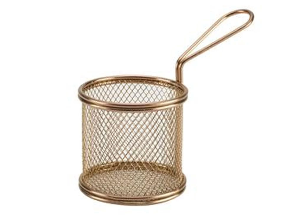 Table Service Genware SVBR09C Copper Serving Fry Basket Round 9.3 X 9cm 1 Table Service Genware SVBR09C Copper Serving Fry Basket Round 9.3 X 9cm