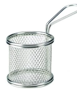 Genware SVBR09 Serving Fry Basket Round 9.3 X 9cm Table Service