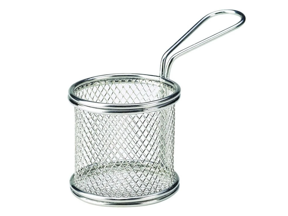 Genware SVBR09 Serving Fry Basket Round 9.3 X 9cm Table Service 1 Genware SVBR09 Serving Fry Basket Round 9.3 X 9cm Table Service