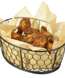 Genware WB2317BK Black Wire Basket 24X18X8.5cm Table Service