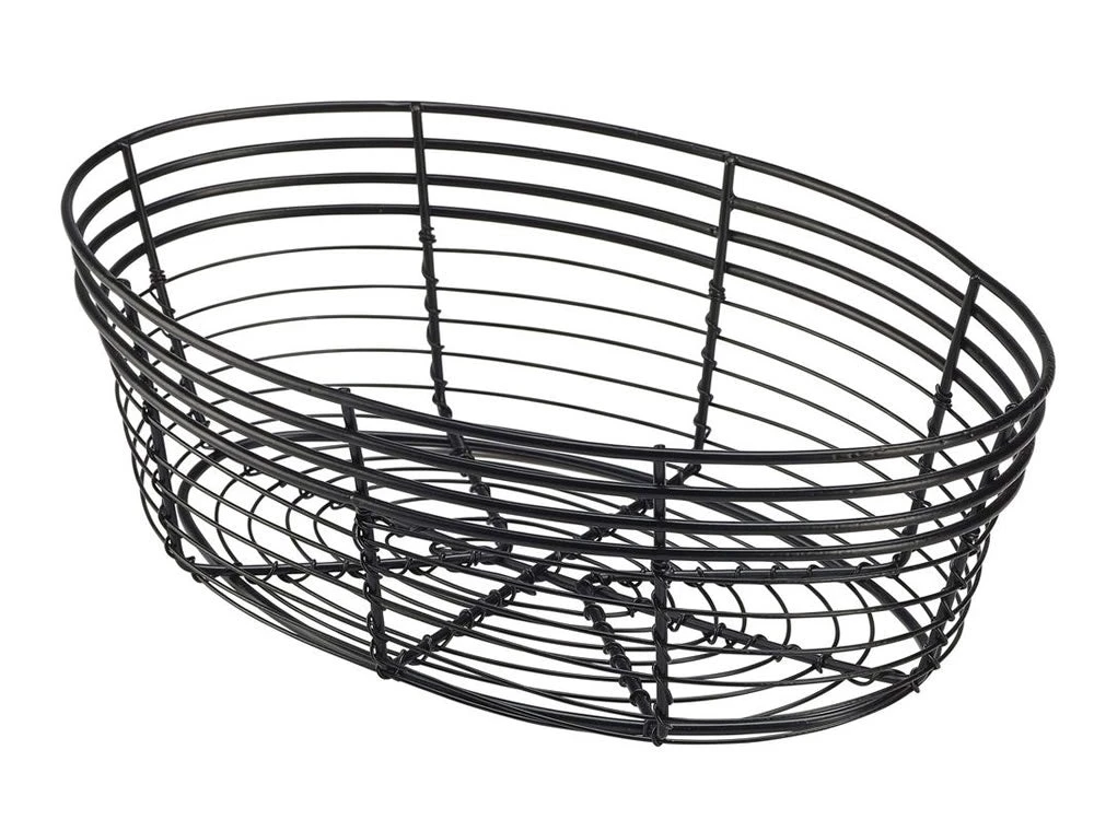 Genware WB2516BK Wire Basket, Oval 25.5 X 16 X 8cm Table Service 1 Genware WB2516BK Wire Basket, Oval 25.5 X 16 X 8cm Table Service