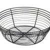 Genware WB25BK Wire Basket, Round 25.5 X 8cm Table Service