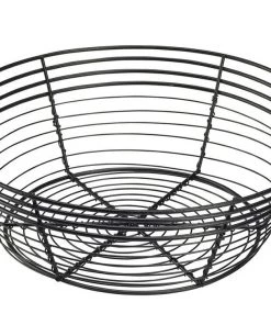 Genware WB25BK Wire Basket, Round 25.5 X 8cm Table Service