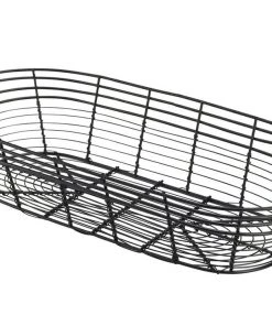 Genware WB3917BK Wire Basket, Oblong 39 X 17 X 8cm Table Service