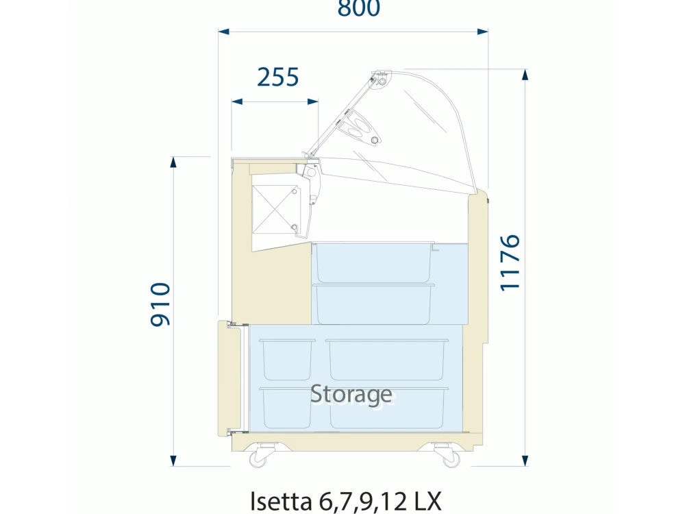 ISA Isetta LX Curved Range Scoop Ice Cream Display 5 ISA Isetta LX Curved Range Scoop Ice Cream Display