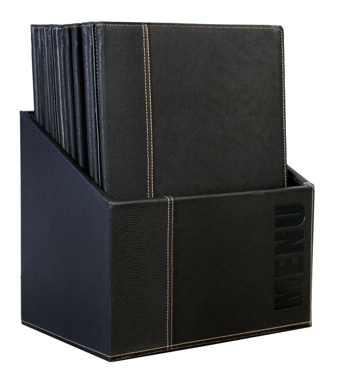 Smallwares Genware MC-BOX-TRA4-BL Contemporary Menu Box + 20 A4 Black Menus 1 Smallwares Genware MC-BOX-TRA4-BL Contemporary Menu Box + 20 A4 Black Menus
