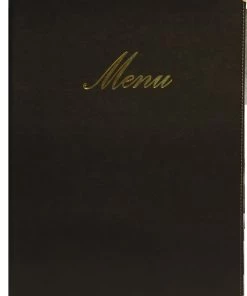 Genware MC-CRA5-BL Classic A5 Menu Holder Black 4 Pages