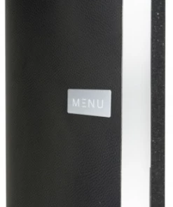 Genware MC-LRA4-RWBL Raw Leather Menu A4 Black Smallwares