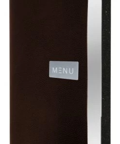 Genware MC-LRA4-RWBR Raw Leather Menu A4 Brown Smallwares