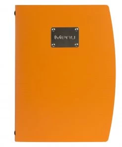 Smallwares Genware MC-RCA4-OR Rio A4 Menu Holder Orange 4 Pages