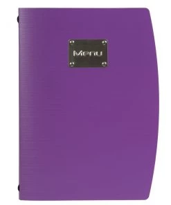 Genware MC-RCA4-VT Rio A4 Menu Holder Purple 4 Pages
