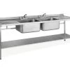 Parry 600mm Deep Stainless Steel Double Sink Unit With Double Drainer