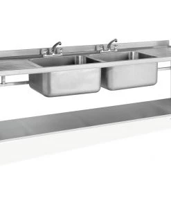 Sinks Tables And Storage Parry SINK2470DBDD 700mm Deep Stainless Steel Double Sink Unit With Double Drainer